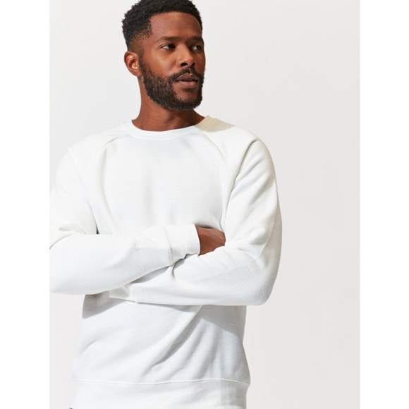 Threads 4 Thought Triblend White Long Sleeve Raglan Sweatshirt, Size L, NWT - Picture 4 of 9